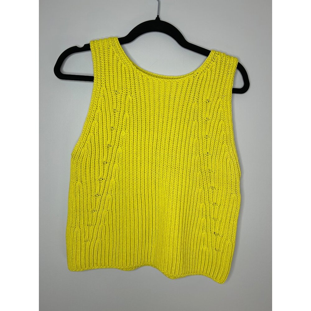 Vince Yellow Knit Tank Top